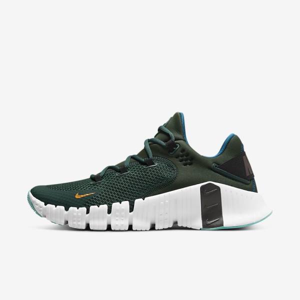 Men\'s Nike Free Metcon 4 Training Shoes Green / Black / White | NK213UVI