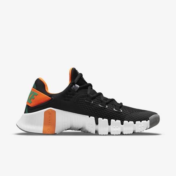 Men's Nike Free Metcon 4 Training Shoes Black / Orange / White / Turquoise | NK245UJL