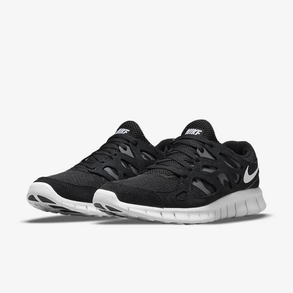 Men's Nike Free Run 2 Sneakers Black / Dark Grey / White | NK391PWN