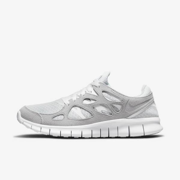 Men\'s Nike Free Run 2 Sneakers Grey / White / Platinum | NK054MWI