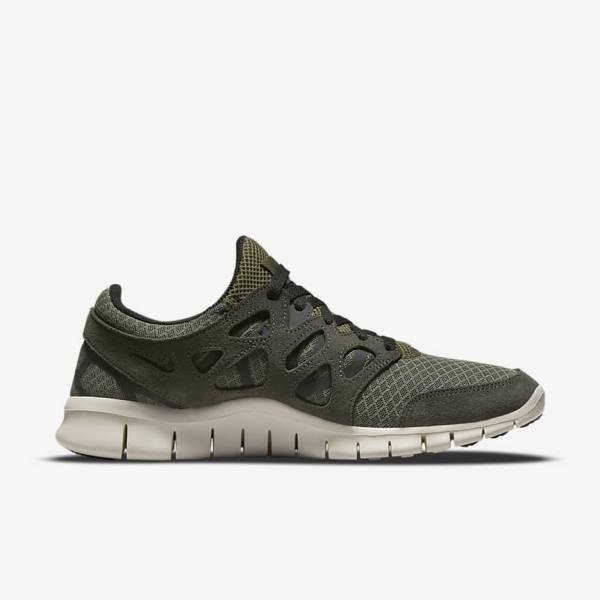 Men's Nike Free Run 2 Sneakers Olive / Black | NK892JKI