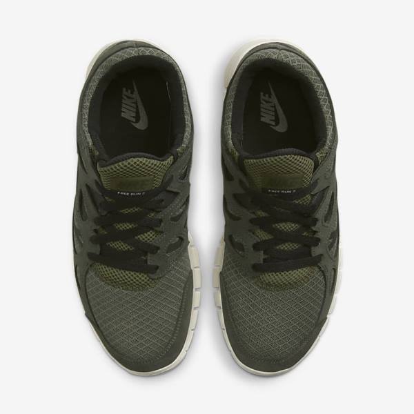 Men's Nike Free Run 2 Sneakers Olive / Black | NK892JKI