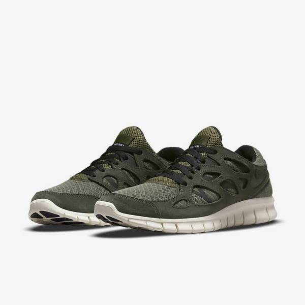 Men's Nike Free Run 2 Sneakers Olive / Black | NK892JKI