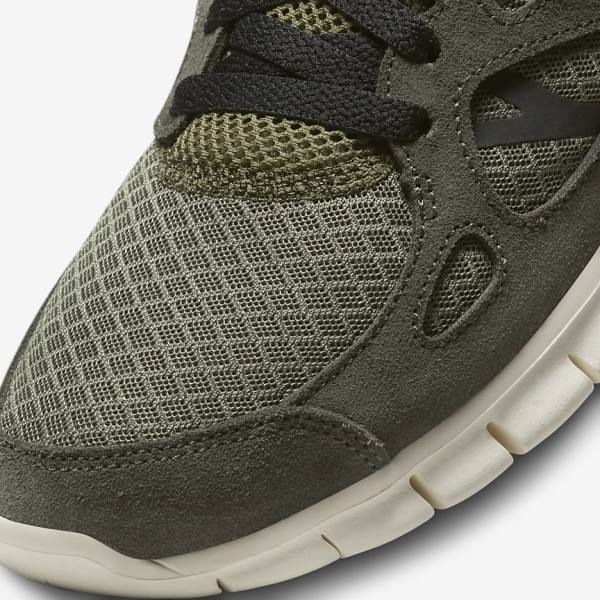 Men's Nike Free Run 2 Sneakers Olive / Black | NK892JKI