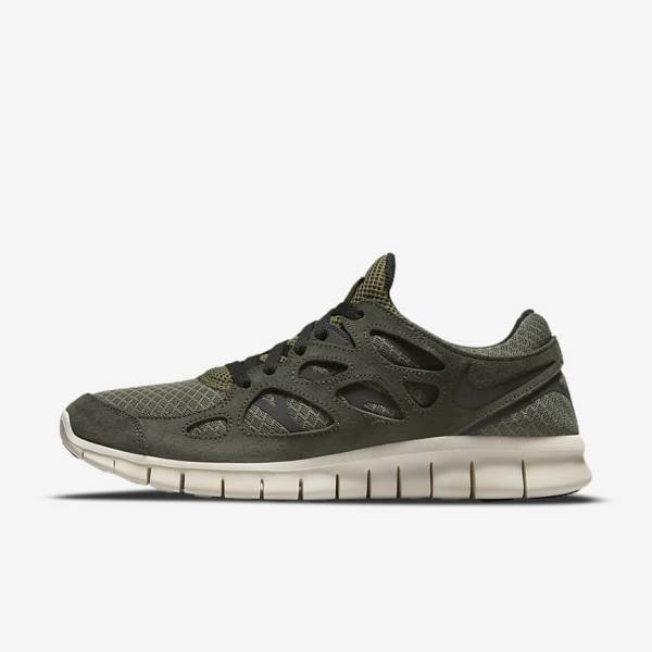 Men\'s Nike Free Run 2 Sneakers Olive / Black | NK892JKI