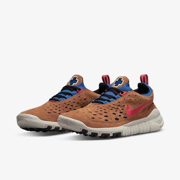 Men's Nike Free Run Trail Sneakers Blue / Light Cream / Red | NK941OWY