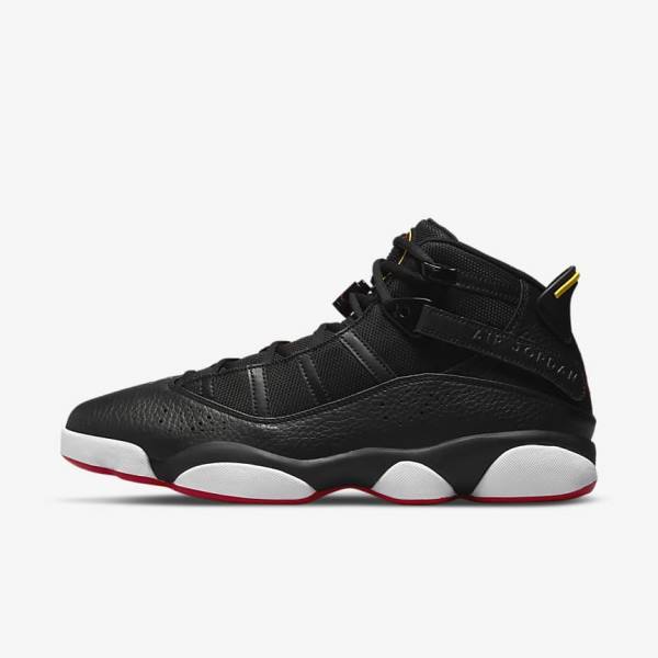 Men\'s Nike Jordan 6 Rings Sneakers Black / White / Yellow / Red | NK051UHQ