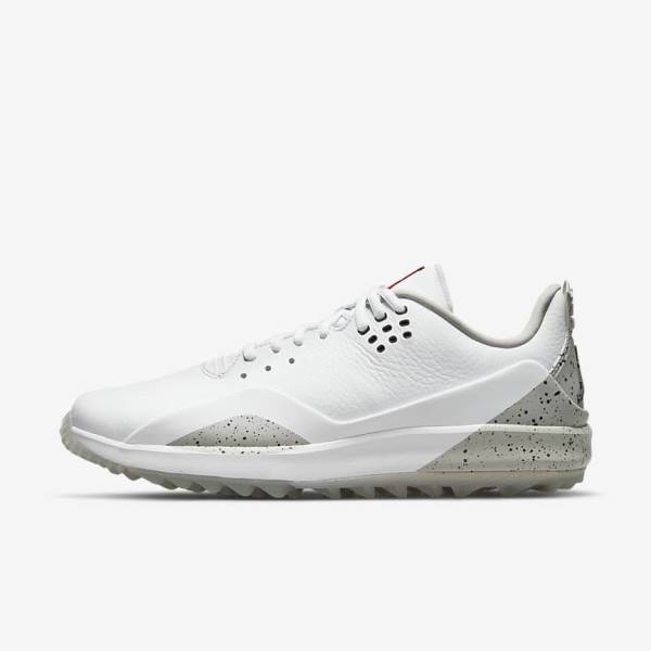 Men\'s Nike Jordan ADG 3 Golf Shoes White / Grey / Black | NK703QJO