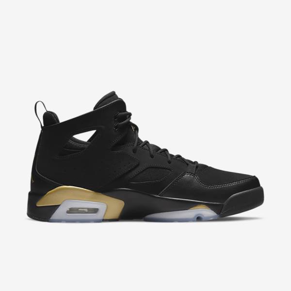 Men's Nike Jordan Flight Club 91 Jordan Shoes Black / Metal Gold | NK794PIE