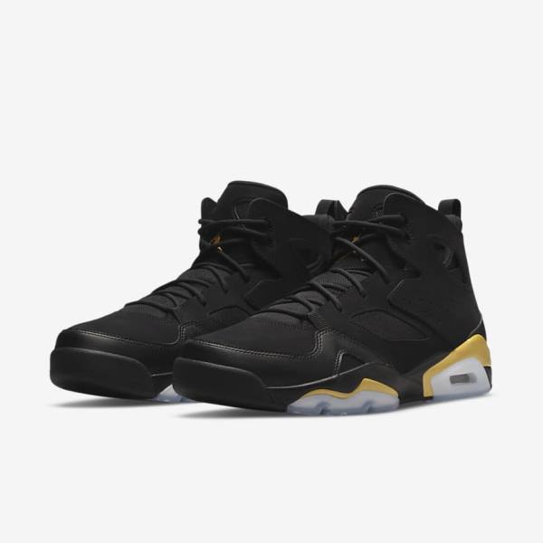 Men's Nike Jordan Flight Club 91 Jordan Shoes Black / Metal Gold | NK794PIE