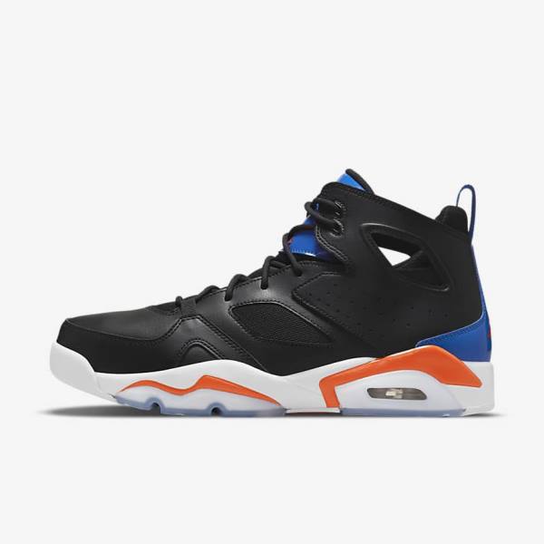 Men\'s Nike Jordan Flight Club 91 Sneakers Black / Royal / White / Orange | NK236OKT