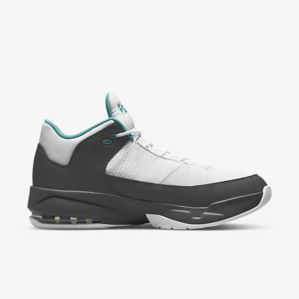 Men's Nike Jordan Max Aura 3 Jordan Shoes White / Grey / Turquoise | NK081JAM