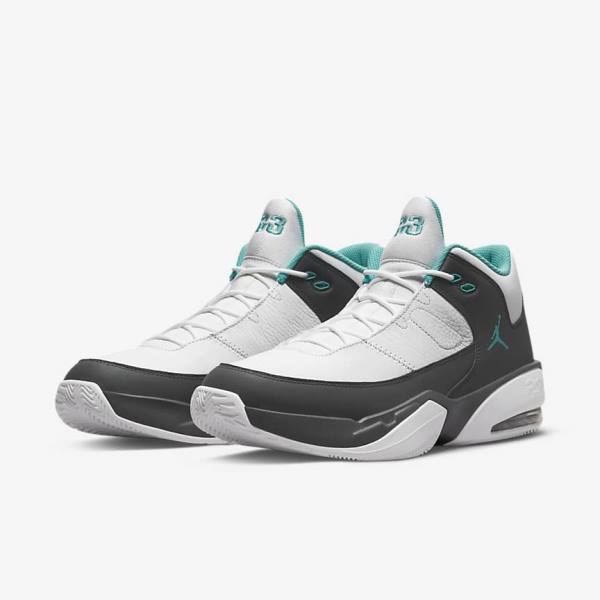 Men's Nike Jordan Max Aura 3 Jordan Shoes White / Grey / Turquoise | NK081JAM