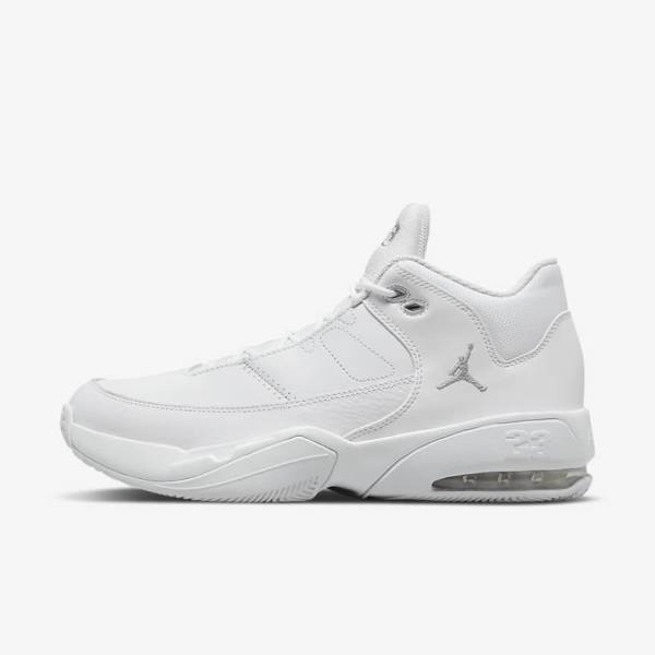 Men\'s Nike Jordan Max Aura 3 Jordan Shoes White / Metal Silver | NK620FWJ