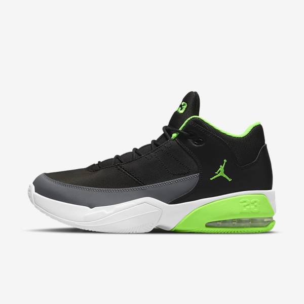 Men\'s Nike Jordan Max Aura 3 Jordan Shoes Black / Grey / White / Green | NK739NMI