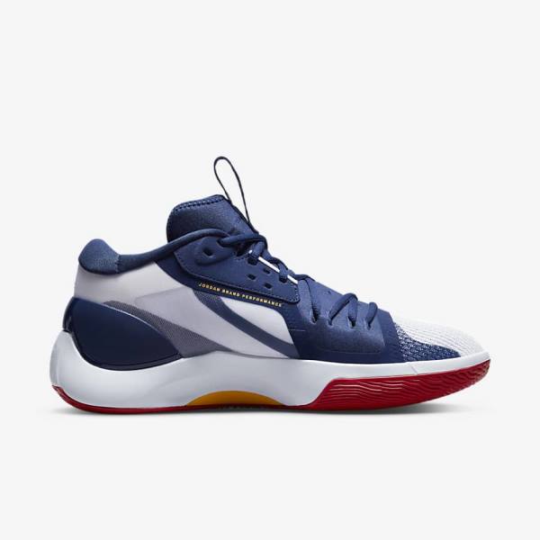 Men's Nike Jordan Zoom Separate Basketball Shoes Navy / White / Red / Gold | NK637YZG