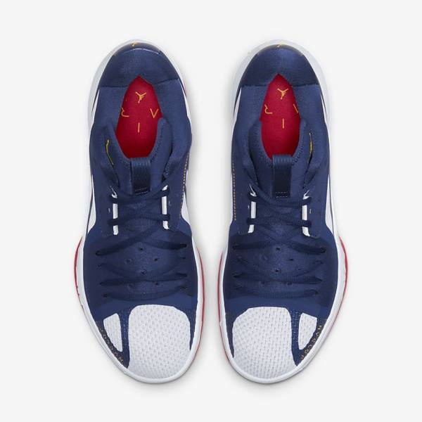 Men's Nike Jordan Zoom Separate Basketball Shoes Navy / White / Red / Gold | NK637YZG