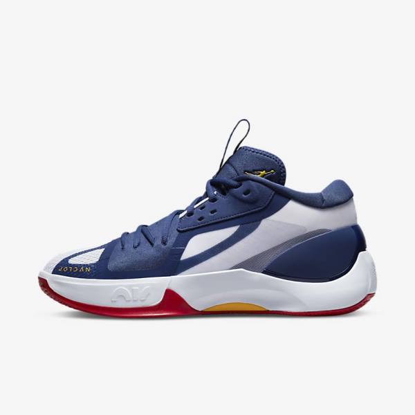 Men\'s Nike Jordan Zoom Separate Basketball Shoes Navy / White / Red / Gold | NK637YZG