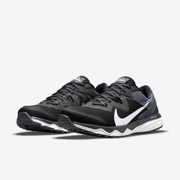 Men's Nike Juniper Trail Trail Running Shoes Black / Dark Grey / White | NK670MKD