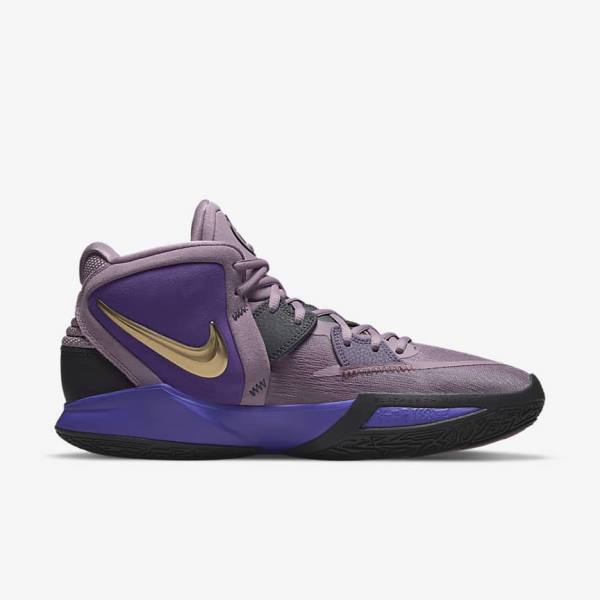 Men's Nike Kyrie Infinity Basketball Shoes Purple / Metal Gold | NK249WXN