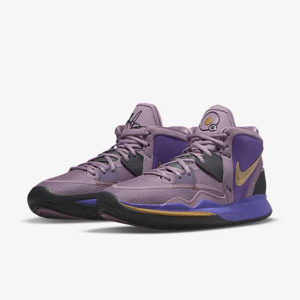 Men's Nike Kyrie Infinity Basketball Shoes Purple / Metal Gold | NK249WXN