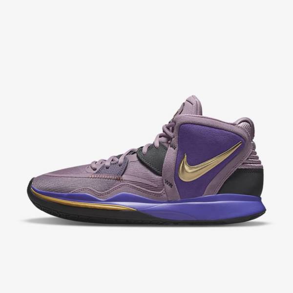 Men\'s Nike Kyrie Infinity Basketball Shoes Purple / Metal Gold | NK249WXN