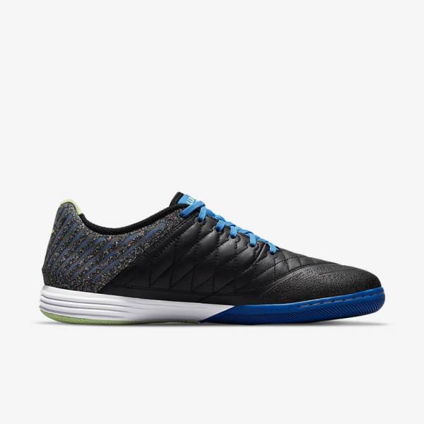 Men's Nike Lunar Gato II IC Indoor Court Football Shoes Black / Light Blue / Light Green | NK624ZON