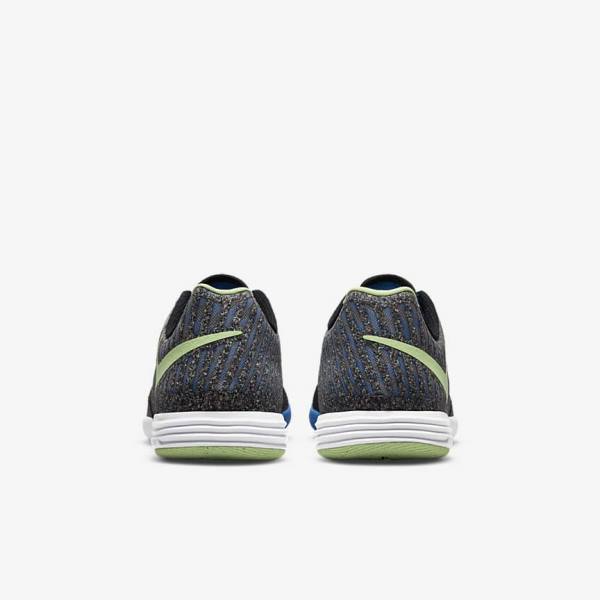 Men's Nike Lunar Gato II IC Indoor Court Football Shoes Black / Light Blue / Light Green | NK624ZON