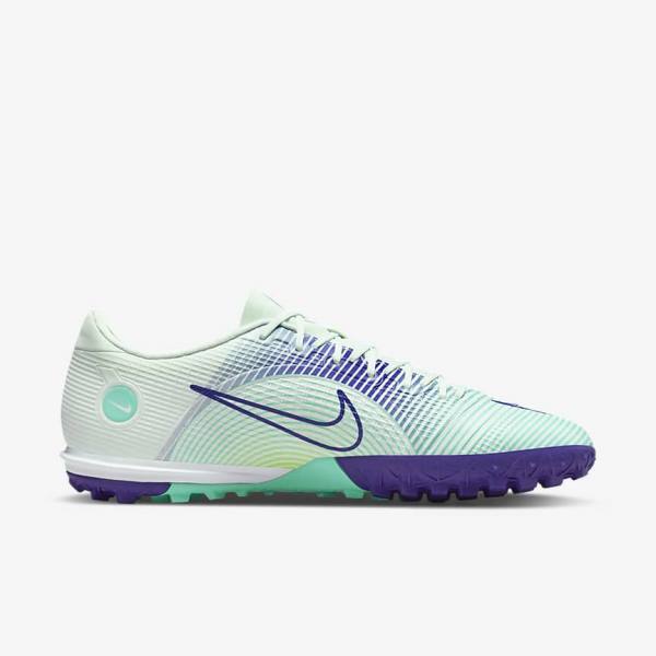 Men's Nike Mercurial Dream Speed Vapor 14 Academy TF Turf Football Shoes Green / Purple / Green | NK649KJT