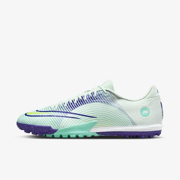 Men\'s Nike Mercurial Dream Speed Vapor 14 Academy TF Turf Football Shoes Green / Purple / Green | NK649KJT