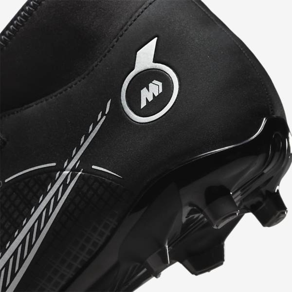 Men's Nike Mercurial Superfly 8 Club MG Multi-Grounds Football Shoes Black / Grey / Metal Silver | NK179SIU