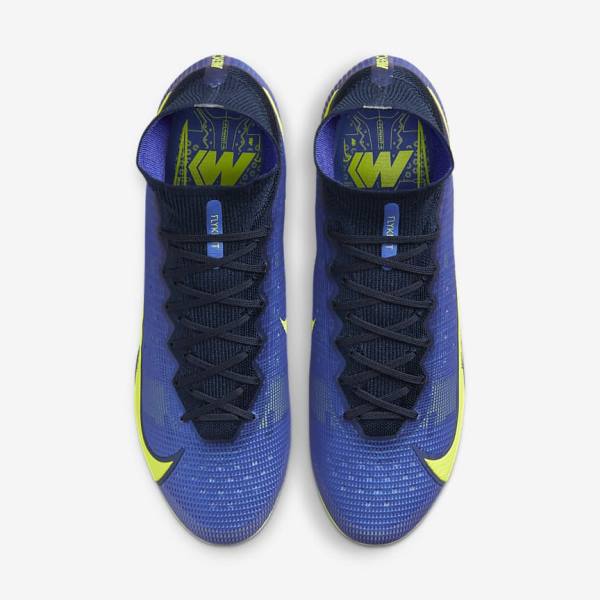 Men's Nike Mercurial Superfly 8 Elite SG-Pro AC Soft-Ground Football Shoes Blue | NK687DCF