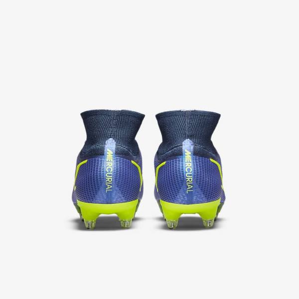 Men's Nike Mercurial Superfly 8 Elite SG-Pro AC Soft-Ground Football Shoes Blue | NK687DCF