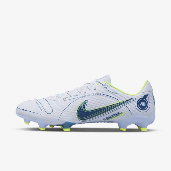 Men\'s Nike Mercurial Vapor 14 Academy MG Multi-Ground Football Shoes Grey / Light Blue / Blue | NK453SZW