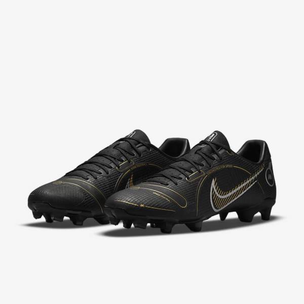 Men's Nike Mercurial Vapor 14 Academy MG Multi-Ground Football Shoes Black / Metal Silver / Grey / Metal Gold | NK736HSE