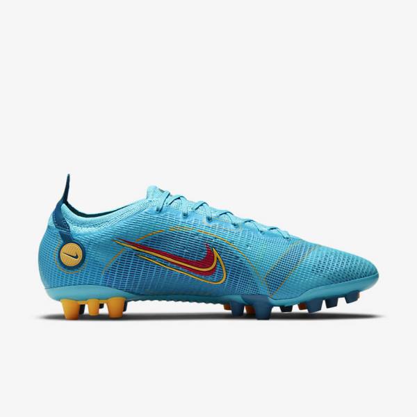 Men's Nike Mercurial Vapor 14 Elite AG Artificial-Grounds Football Shoes Blue / Orange | NK740LMF