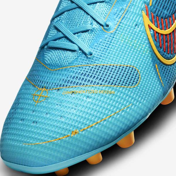 Men's Nike Mercurial Vapor 14 Elite AG Artificial-Grounds Football Shoes Blue / Orange | NK740LMF