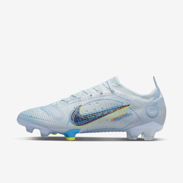 Men\'s Nike Mercurial Vapor 14 Elite FG Firm-Grounds Football Shoes Grey / Light Blue / Blue | NK093GYN