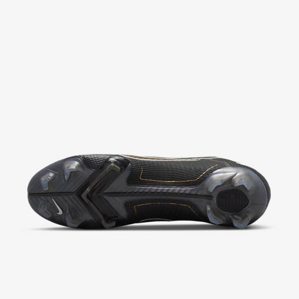 Men's Nike Mercurial Vapor 14 Elite FG Firm-Grounds Football Shoes Black / Metal Silver / Grey / Metal Gold | NK805XIF