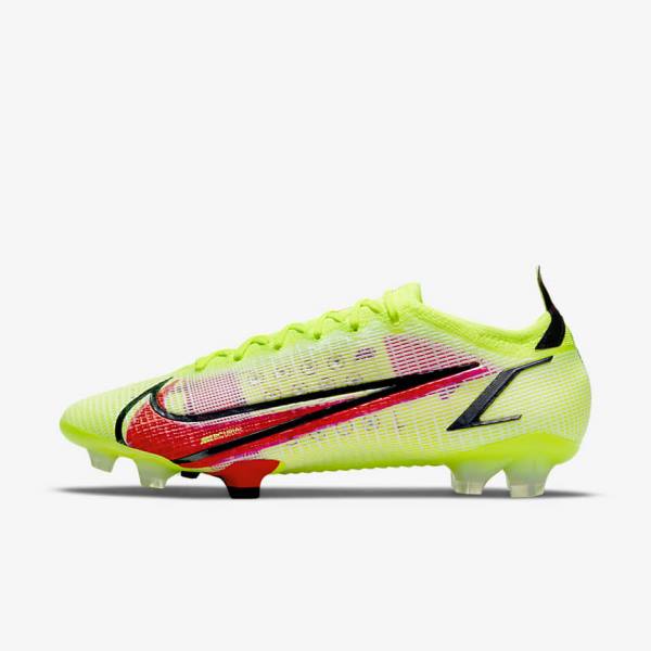 Men\'s Nike Mercurial Vapor 14 Elite FG Firm-Ground Football Shoes Black / Light Red | NK825QHL