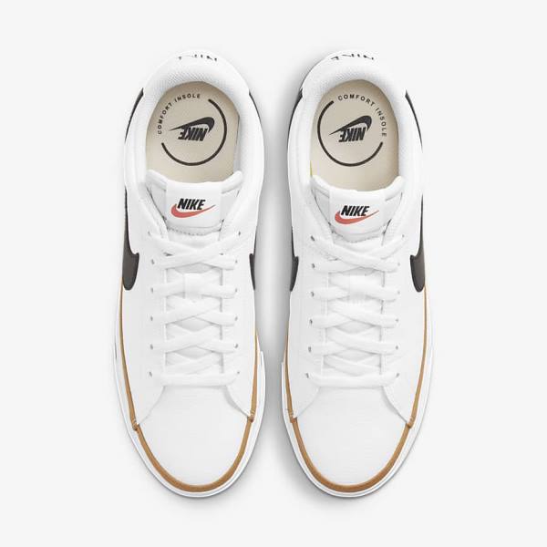 Men's Nike NikeCourt Legacy Sneakers White / Light Brown / Black | NK738RWY