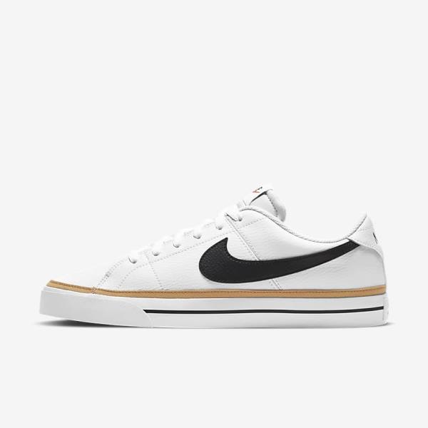 Men\'s Nike NikeCourt Legacy Sneakers White / Light Brown / Black | NK738RWY