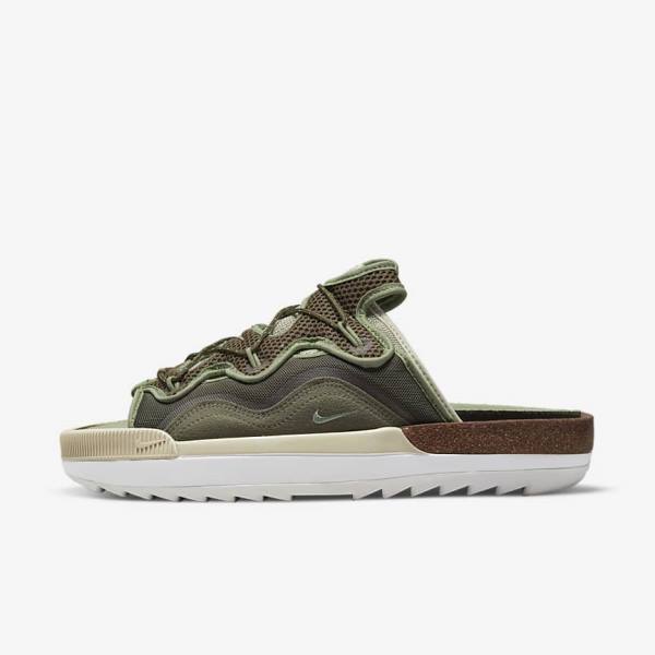 Men\'s Nike Offline 2.0 Mule Sneakers Olive / Light Grey / White / Green | NK631FBU