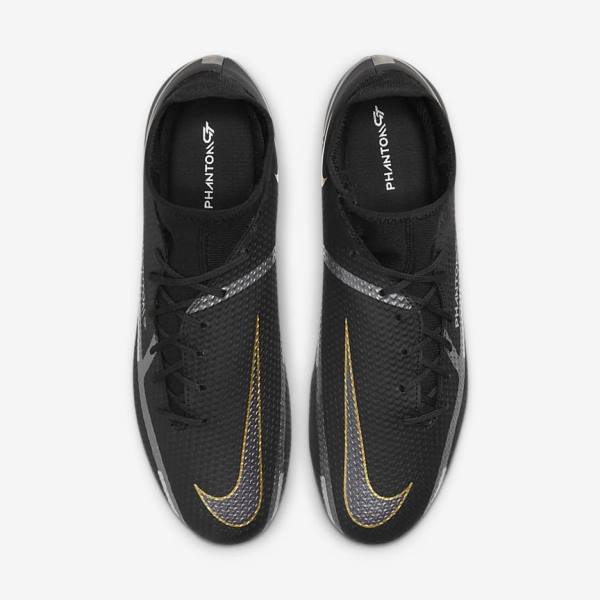 Men's Nike Phantom GT2 Academy Dynamic Fit MG Multi-Ground Football Shoes Black / Metal Gold / Dark Grey / Metal Dark Grey | NK241KDA