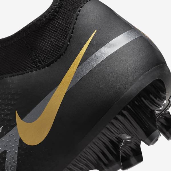 Men's Nike Phantom GT2 Academy Dynamic Fit MG Multi-Ground Football Shoes Black / Metal Gold / Dark Grey / Metal Dark Grey | NK241KDA