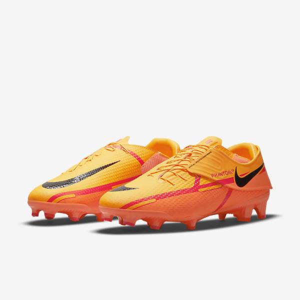 Men's Nike Phantom GT2 Academy FlyEase MG Multi-Grounds Football Shoes Orange / Light Red / Black | NK219QMB