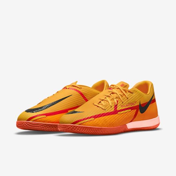 Men's Nike Phantom GT2 Academy IC Indoor-Court Football Shoes Orange / Light Red / Black | NK296CHJ