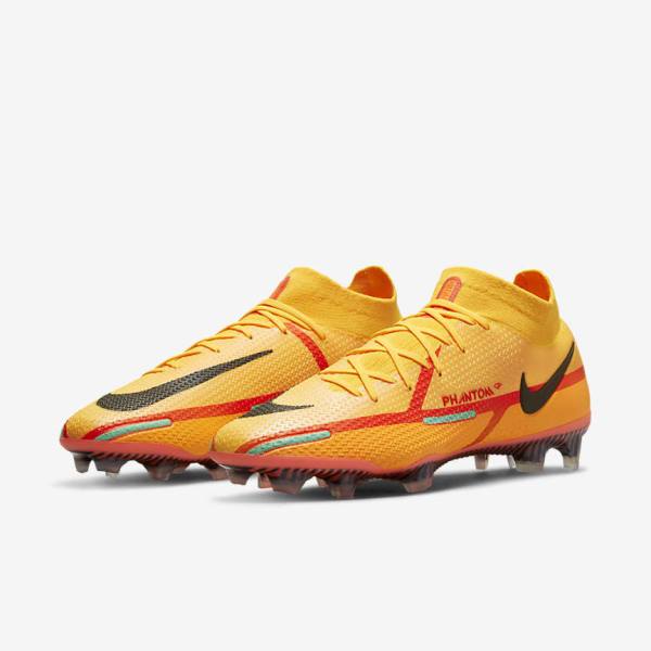 Men's Nike Phantom GT2 Dynamic Fit Elite FG Firm-Ground Football Shoes Orange / Light Red / Black | NK867BXW