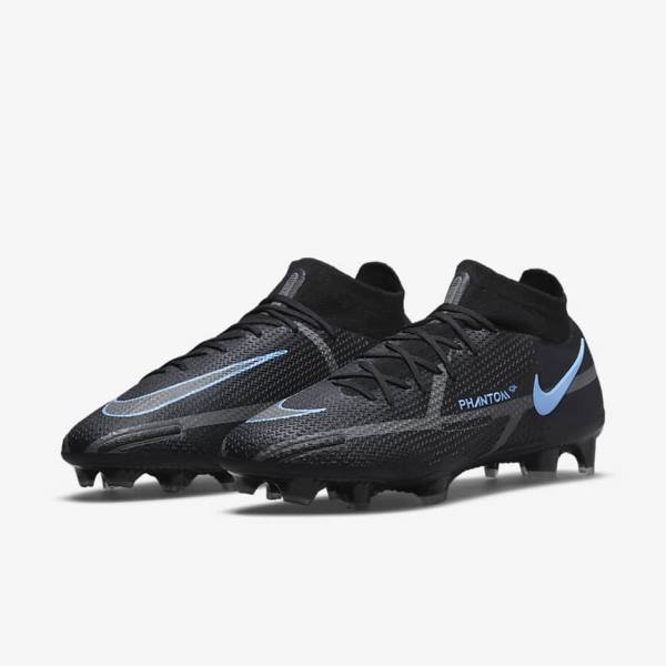 Men's Nike Phantom GT2 Dynamic Fit Elite FG Firm-Ground Football Shoes Black / Grey | NK890PDF