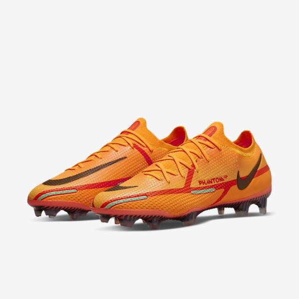 Men's Nike Phantom GT2 Elite FG Firm-Ground Football Shoes Orange / Light Red / Black | NK851WRU